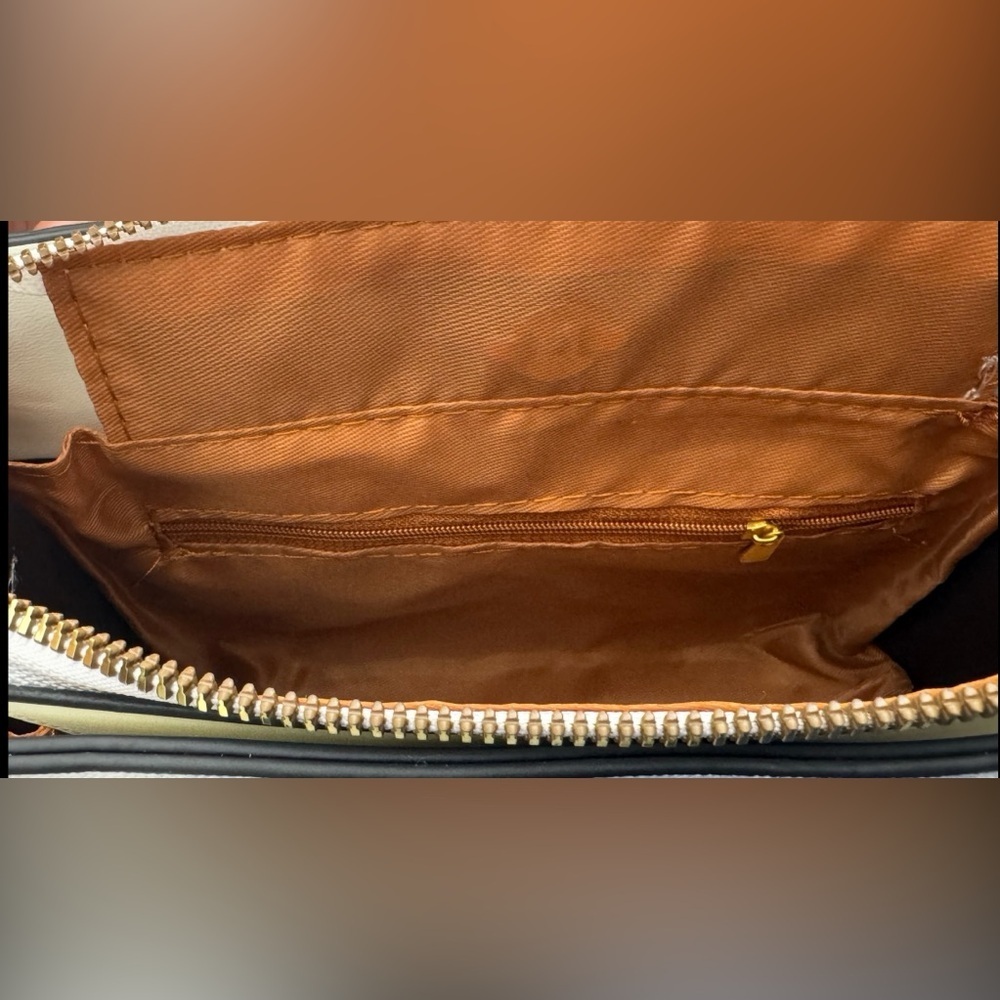 Women Crossbody Tote Bag PU Leather Tote Top Handle Satchel Shoulder Bag, White - Picture 8 of 14